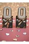 Black Marble Patterned Rectangular Gold Color Framed Tarnish Resistant Steel Earrings - 3