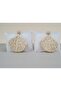 Hanging Raffia Beige Knitted Fan Model Large Size Wicker Steel Earrings - 3