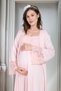 New Season Powder Lace Summer Special Design 100% Cotton Full Length Maternity Pajamas Nightgown Set - 2