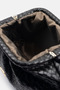 Women's Leather Clutch with Shoulder Strap, Black Portfolio and Casual Knitted Texture Look Bag - 8