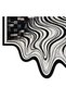 Sdt Black Gray Tones Checkered Puzzle Wavy Patterned Woven Base Modern Decorative Carpet Sdt52 - 3
