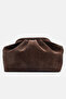Women's Leather Clutch with Shoulder Strap, Brown Portfolio and Casual Knitted Texture Look Bag - 3