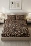 100% Cotton Luxury Poplin Fabric Elastic Fitted Sheet |   Single/Double/King Size |   Seren Sultan Series (Leopard Pattern)