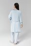 Women's Blue Double-Breasted Summer 100% Cotton Short-Sleeved Maternity Pajama Set 3-Piece Set - 7