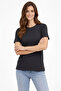 Crew Neck T-Shirt Regular Fit Basic Cotton Daily Use T-Shirt - Smoked - 4