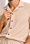 Men's Waffle Fabric Short Sleeve Shirt Shorts Set Regular Fit Summer Two-Piece Set - Beige - 4