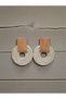 Wicker Natural Weave Wooden Detailed Lightweight Model Steel Screw Earrings - 4
