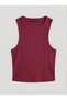 Women's Burgundy Slimfit Corded Fabric Halter Neck Stretchy Knitted Cropped Undershirt - 2