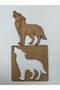 10 Pieces Howling Wolf Wooden Painting School Event Activity Art 15 cm - 2