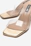 Women's Gold Crinkled Transparent Heeled Special Design Slippers with Transparent Cover Brillant - 3