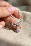 Pink Drop Stone Steel Ribbon Necklace - 2