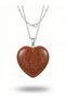 Women's Heart Cut Natural Stone Steel Necklace - 2