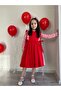 Authentic Checkered Red Double-Sided Girls' Dress + Buckle - 2