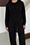 Metal Snap Detailed Asymmetrical Cut Oversize Modal Hijab Suit 3174 - 2