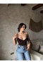 بدلة بودي سوت بحزام من الخيط البني - 3