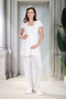 New Season Ecru Fisto Linen Detailed Special Design Summer 100% Cotton Maternity Pajama Set - 7