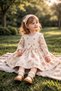 Floral Collared Buttoned Muslin Dress 6-24 Months - 3