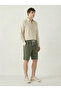 Men's Khaki 100% Cotton Linen Muslin Shorts with Back Pockets, Full Fit - 7