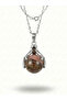 Dragon Claw Design Sphere Natural Stone Necklace - Stylish Steel Chain Gift - 2