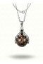 Dragon Claw Design Sphere Natural Stone Necklace - Stylish Steel Chain Gift - 2