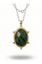 Women's Medallion Model Natural Stone Steel Necklace
