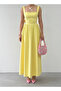 Strappy Square Neck Bow Detailed Long Dress Yellow - 6