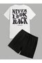 Men's T-Shirt Shorts - T-Shirt with Shorts Bottom Top Set Elemek Printed Crew Neck