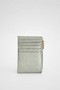 Faux Leather Wallet with Silvery Silver Nomu Card Holder Detail