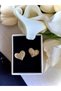 Gold Heart Glitter Nail Earrings - 2