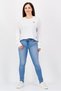 Women Crew Neck Long Sleeve Brand Logo T-Shirt, White - 4