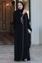 Premium Laser Cut Detailed Aura Double Abaya Set — Black - 8