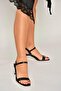 U569519914 Black Glitter Low Heeled Women's Shoes - 4