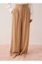 High Waist Pleated Detailed Wide Leg Trousers - Beige - - 3