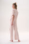 Short Sleeve Shirt Collar Front Buttoned High Waist Patterned Bamboo Women's Summer Pajama Set 26507 - 5