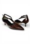 Y480569960 Brown Rustic Mini Thin Heeled Pointed Toe Women's Shoes - 5