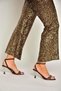 Y820012004 Brown Fabric Thin Metal Heeled Women's Evening Dress Shoes - 3