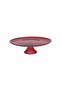 Natale Glass Cake Stand 21/28cm – Elegant Festive Serving Stand with Gold & Red