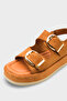 Vega Diva Women's Double Buckle Sandals 0012693 Tan Suede - 2