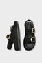 Vega Diva Women's Double Buckle Sandals 0012693 Black Suede - 5