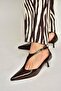 Y480569960 Brown Rustic Mini Thin Heeled Pointed Toe Women's Shoes - 4