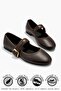 Daily Brown Women's Flat Shoes Oval Toe Buckle Plain Belt Short Heel Home Work Office Lightweight Shoes 210 - 6