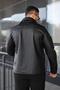 Men's Black Zippered Leather Jacket - 6