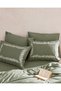 Linda Single 100% Cotton Embroidered Washable Seersucker Bed Sheet Pcs Duvet Cover Set - Khaki - 6