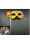 Nessiworld Luxury Rhinestone Handle Masquerade Mask Gold Color 35 cm - 3