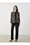 Women's Blouse with Tie-Down Collar Flower - 2
