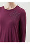 Crew Neck Stoned Women's Blouse - 3