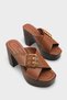 Luna Clara Women's Heeled Slippers 0012776 Brown Skin - 3