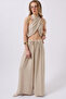 BlackFashion Women’s 100% Linen Wide-Leg Low Waist Trousers – Oversized Fit - 3