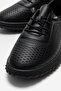 Rubber-Soled Women's Casual Shoes; Black Leather - 3
