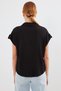 Women's Cuffed Short Sleeve Shirt 1341 - Black - 5